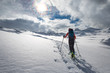Ascent ski mountaineering in a fairytale place