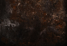 Dark Grunge Rusty Metal Background. Metal Texture With Corrosion And Oxides 