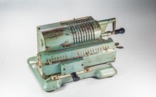 Old Soviet Mechanical Calculator Adding Machine