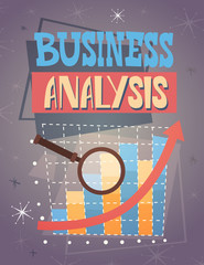 Poster - Magnifying Glass Analysis Finance Graph Financial Business Flat Vector Illustration