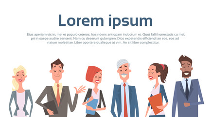Poster - Business People Group Team Human Resources Colleagues Flat Vector Illustration