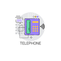 Poster - Home Telephone Line House Equipment Icon Vector