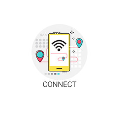 Poster - Connect Wifi Social Network Communication Connection Icon Vector Illustration