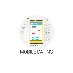 Poster - Cell Smart Phone Communicate Love Message Mobile Dating Sms Icon Vector Illustration