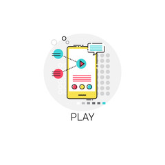 Poster - Play App Player Cell Smart Phone Icon