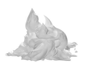 Wall Mural - Shave foam isolated on white background and texture, with clipping path