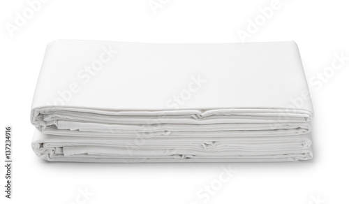 Cuadros en Lienzo Stack of white folded bedding sheets