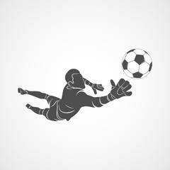 Wall Mural - goalkeeper, ball icon