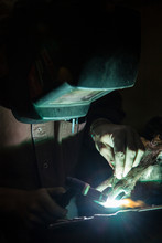 Metalworker Working In Foundry, Close-up