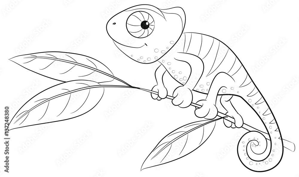 Niedliches Chamäleon Vektor-illustration - Stock - GamesAgeddon