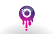 O Letter Splash Logo. Purple Dots and Bubbles Letter Design
