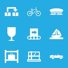 Poster - Set of 9 transportation filled icons