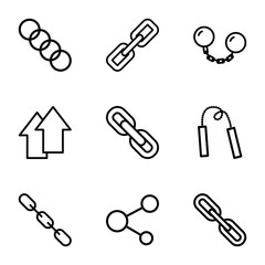 Poster - Set of 9 link outline icons