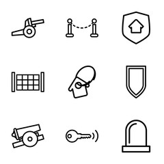 Wall Mural - Set of 9 security outline icons