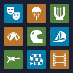 Poster - Set of 9 Entertainment filled icons