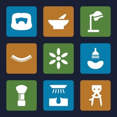 Poster - Set of 9 Barbershop filled icons