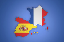 3D Spain And France Map