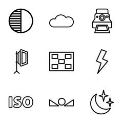 Aufkleber - Set of 9 Photography outline icons