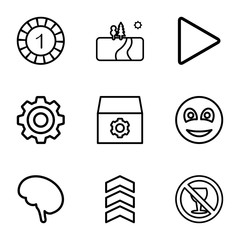 Poster - Set of 9 circle outline icons