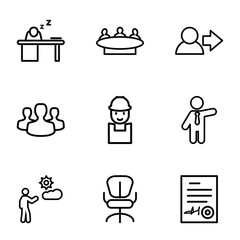 Wall Mural - Set of 9 manager outline icons