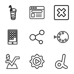 Aufkleber - Set of 9 application outline icons
