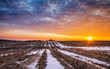 © Eddie Cloud - Raising Sun over Crops Field in Winter