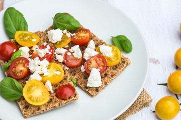 Wall Mural - Healthy Snack from Wholegrain Rye Crispbread Crackers