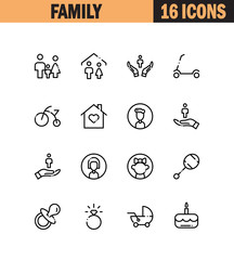 Wall Mural - Family icon set