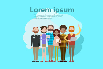 Poster - people chat digital device tablet phone laptop social network communication flat vector illustration