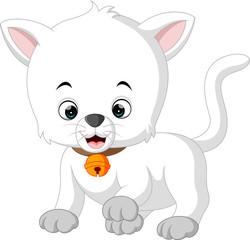 Sticker - white cat cartoon