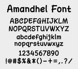 Fototapete - Amandel vector font. Alphabet. uppercase, lowercase character, numbers, and symbols. Good use for cover title, letterhead, or any design title You want. Easy to use, edit or change color.