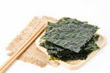 Fototapeta  - Japanese food nori dry seaweed sheets.