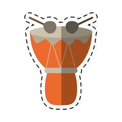 Sticker - cartoon drum djembe percussion african vector illustration eps 10