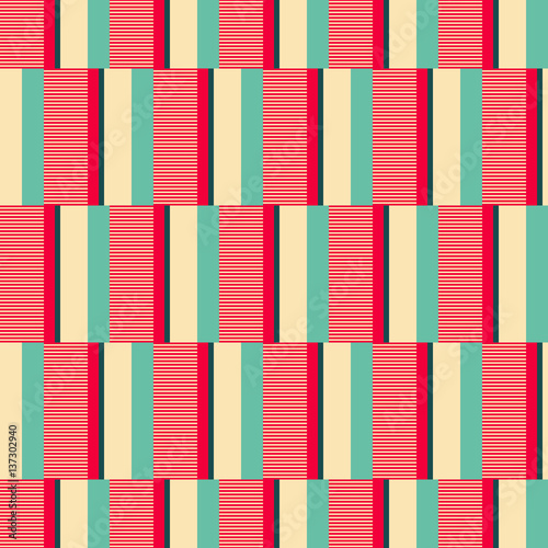 Obraz w ramie seamless geometric retro pattern