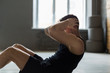 © Prostock-studio - Young man fitness workout, sit-up crunches for abs