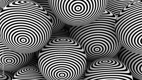 Fotografía Optical illusion pattern on 3d spheres