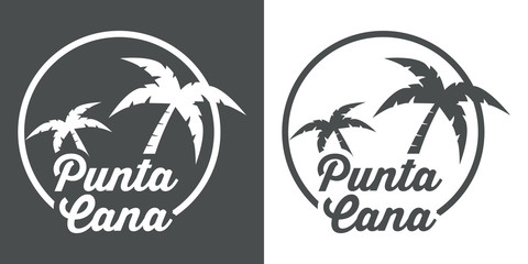 Icono plano Punta Cana gris y blanco