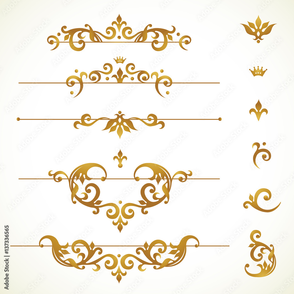 Vector set frames, vignette in Victorian style. Stock Vector | Adobe Stock