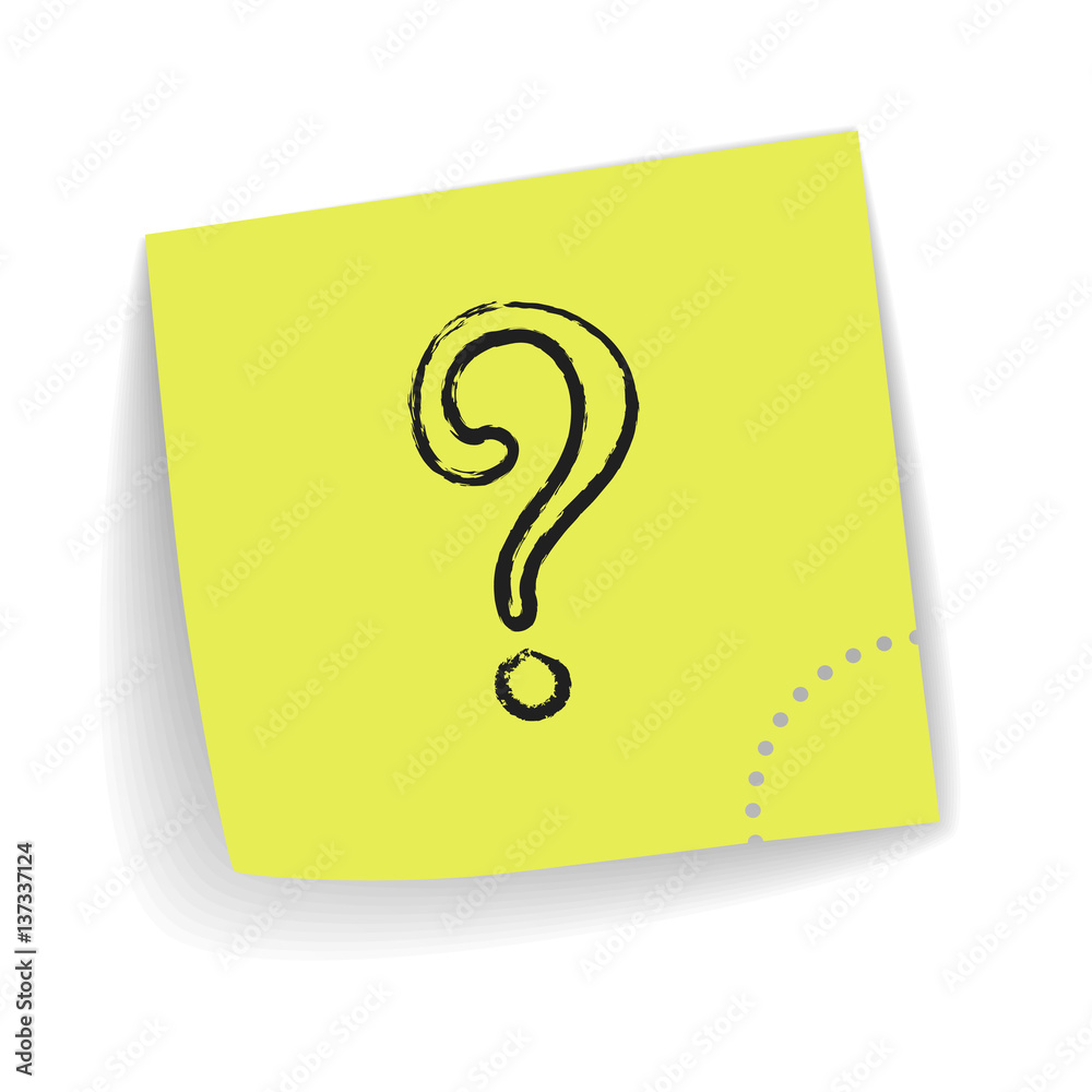question mark with note paper Stock Vector | Adobe Stock