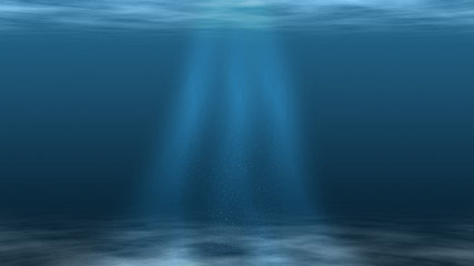 Underwater Scene With Sun Light and Plankton