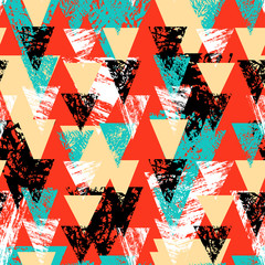 Wall Mural - Hand painted bold pattern with triangles