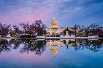 Sticker - The United States Capitol at sunset, in Washington, DC.