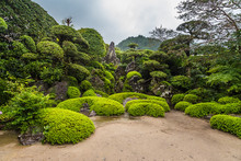 Beautiful Japanese Garden In Chiran Samurai District In Kagoshima, Japan.