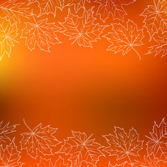 Vector card with autumn decor and leafs