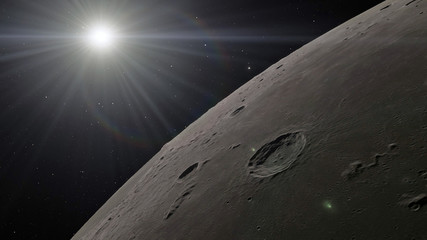 Wall Mural - 3d illustration of the moon. elements of this image furnished by nasa