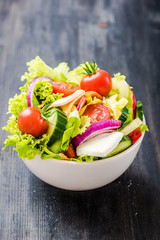 fresh healthy salad with tomatoes