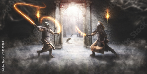 Combat between two fantasy ...