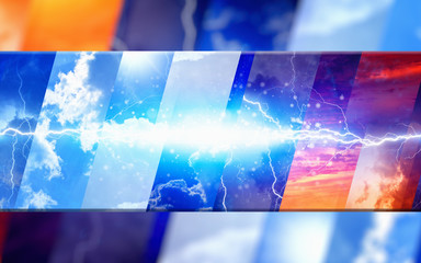 Wall Mural - weather forecast concept background, variety weather conditions