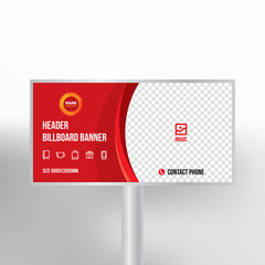 Wall Mural - billboard design, multipurpose banner template for posting photos and text, graphic background vecto