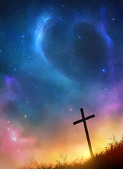 Wall Mural - Cross and stars